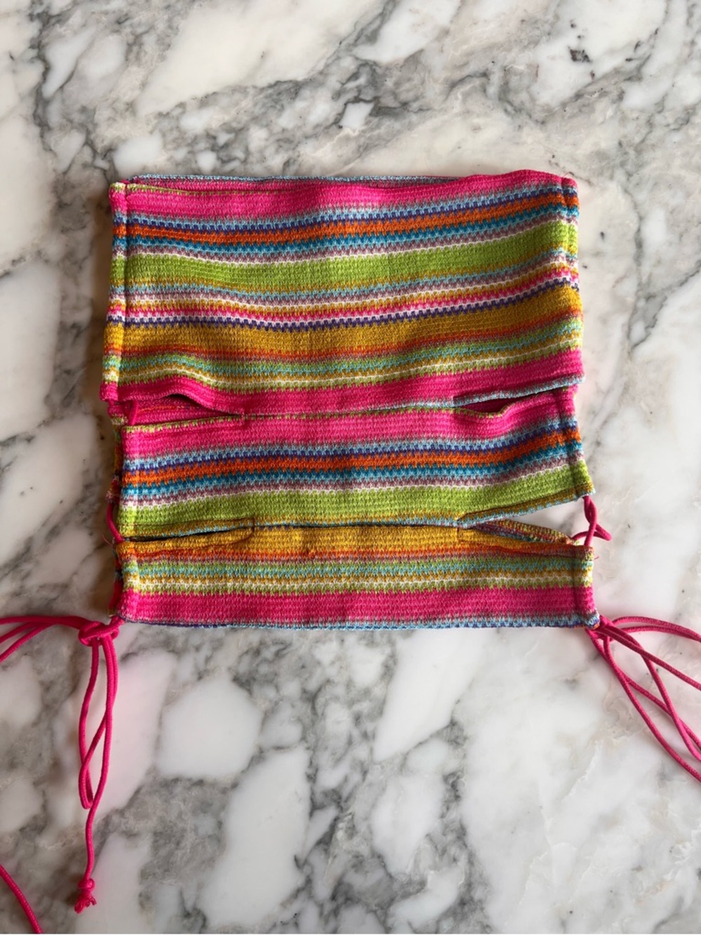 Princess Polly Pink Multi-Color Striped Knit Tube Top